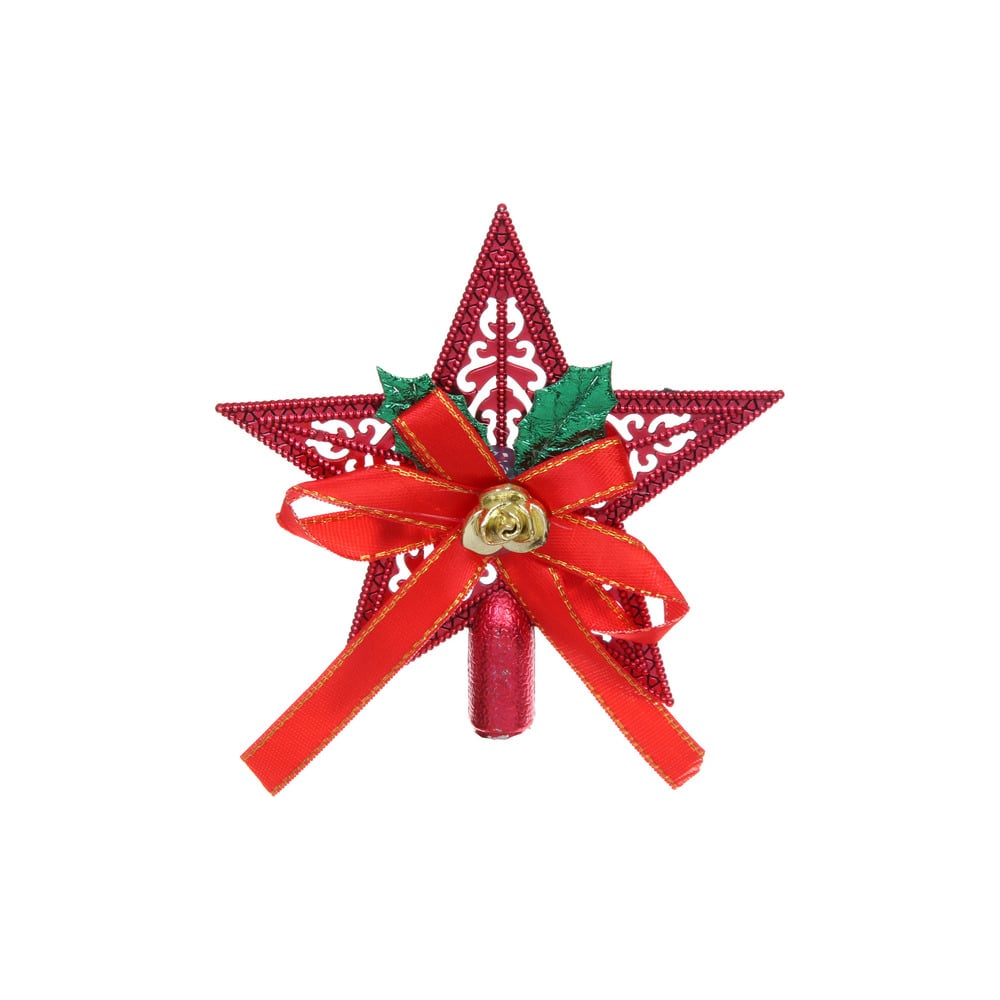 Изображение товара Верхушка на елку Серпантин Сияющая звезда 10 см, красный 201-3500