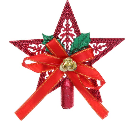 Изображение товара Верхушка на елку Серпантин Сияющая звезда 10 см, красный 201-3500