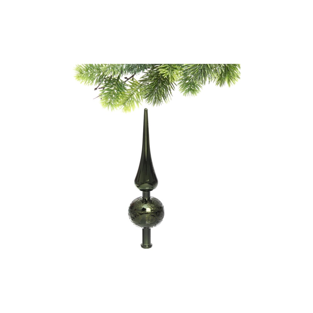 Изображение товара Изумрудная верхушка на ёлку Серпантин 23 см