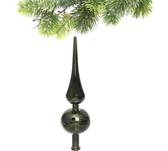 Изображение товара Верхушка на елку Серпантин 23 см Волшебный узор, изумруд 201-3656