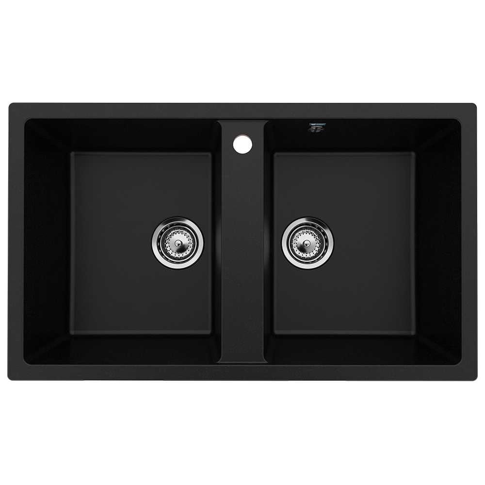 Изображение товара Кухонная мойка ULGRAN U-708-344 ультра-черный врезная искусственный мрамор
