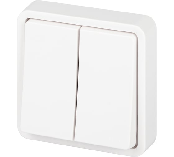 Изображение товара Выключатель Эксперт 11152401 двойной IP55, 10АХ250В, СУ, белый ЭРА Б0063271