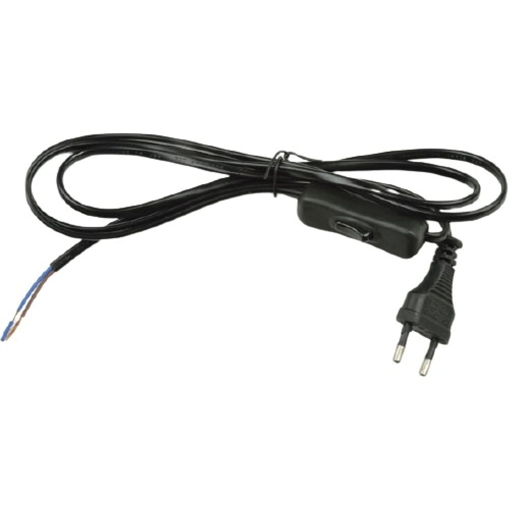 фото Сетевой шнур с вилкой и выключателем uniel ucx-c11/02a-170, black, ul-00004432