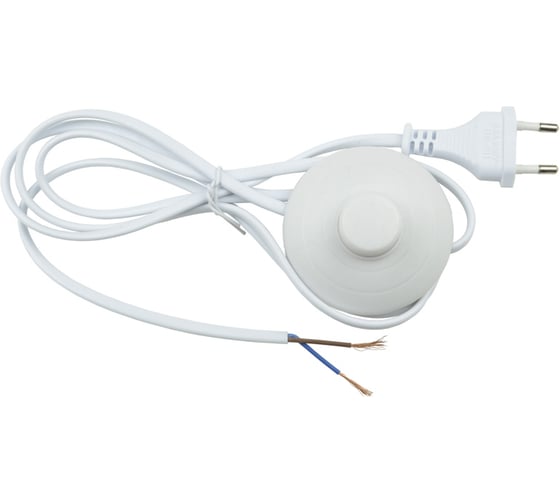 Изображение товара Сетевой шнур с вилкой и выключателем Uniel UCX-C20/02A-170, WHITE, 2А, 500Вт, 1,7м UL-00004434