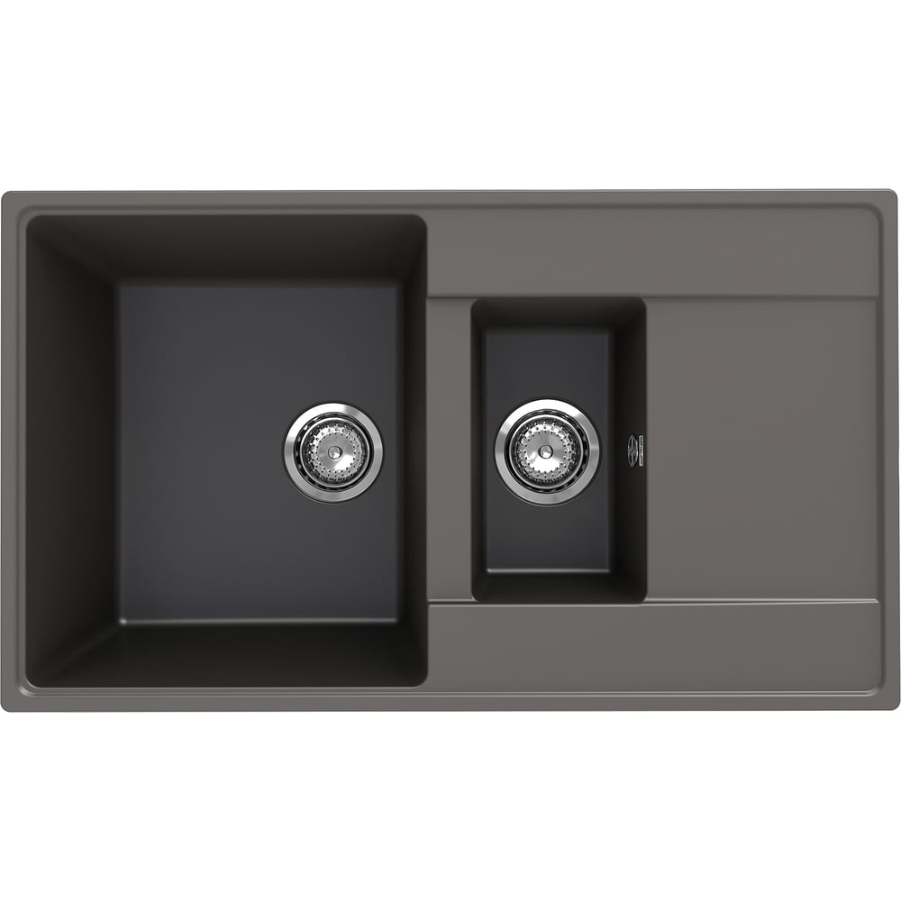 Изображение товара Кухонная мойка ULGRAN Quartz Prima асфальт 860 мм врезная 2 чаши