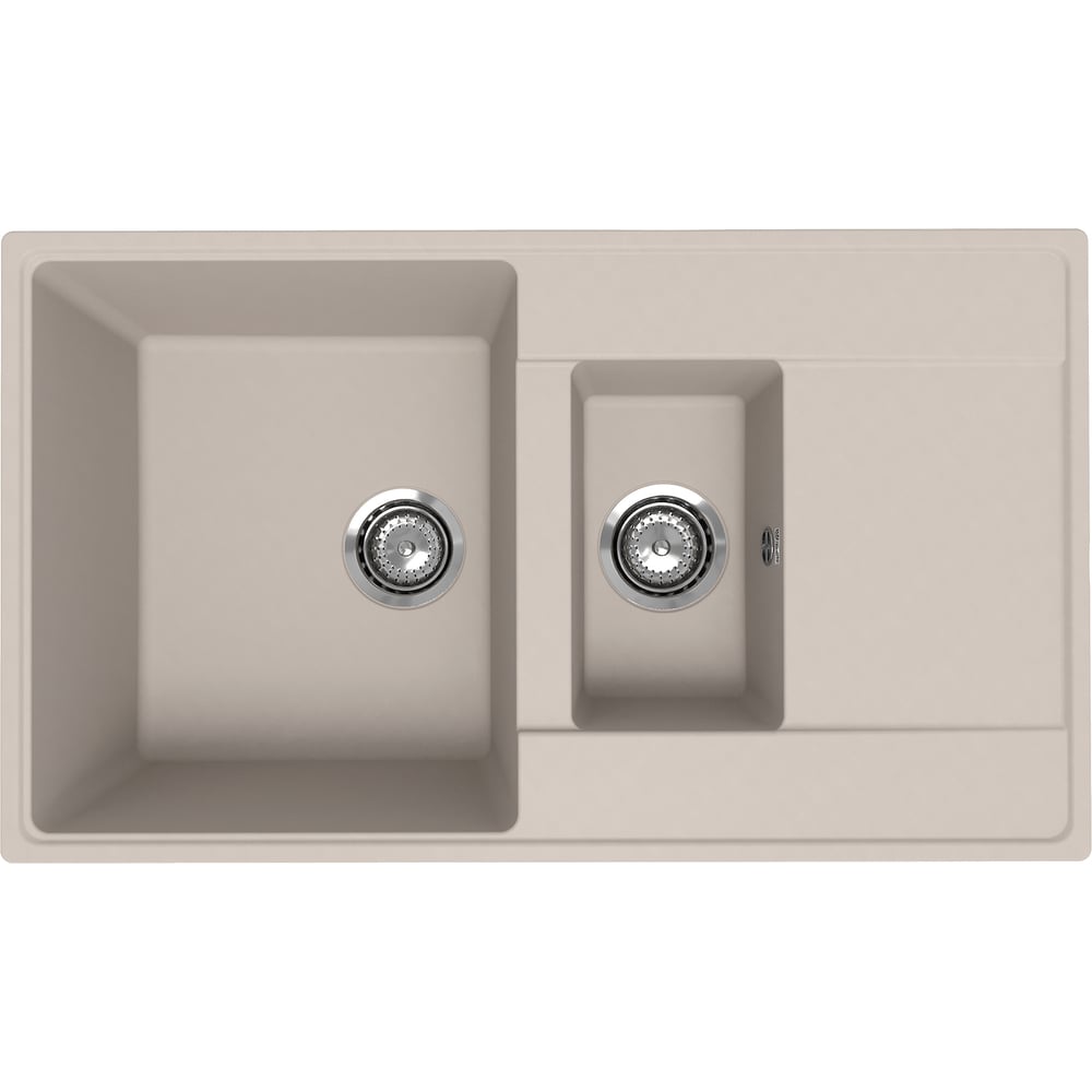 Изображение товара Кухонная мойка ULGRAN Quartz Prima лен 860 1,5 K-02 врезная 2 чаши кварцевый композит