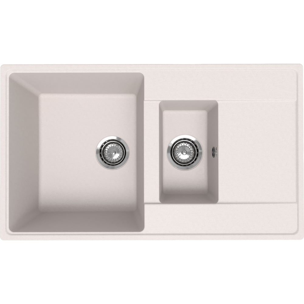 Изображение товара Кухонная мойка ULGRAN Quartz Prima жасмин 860 1,5 K-01 врезная с крылом и сифоном
