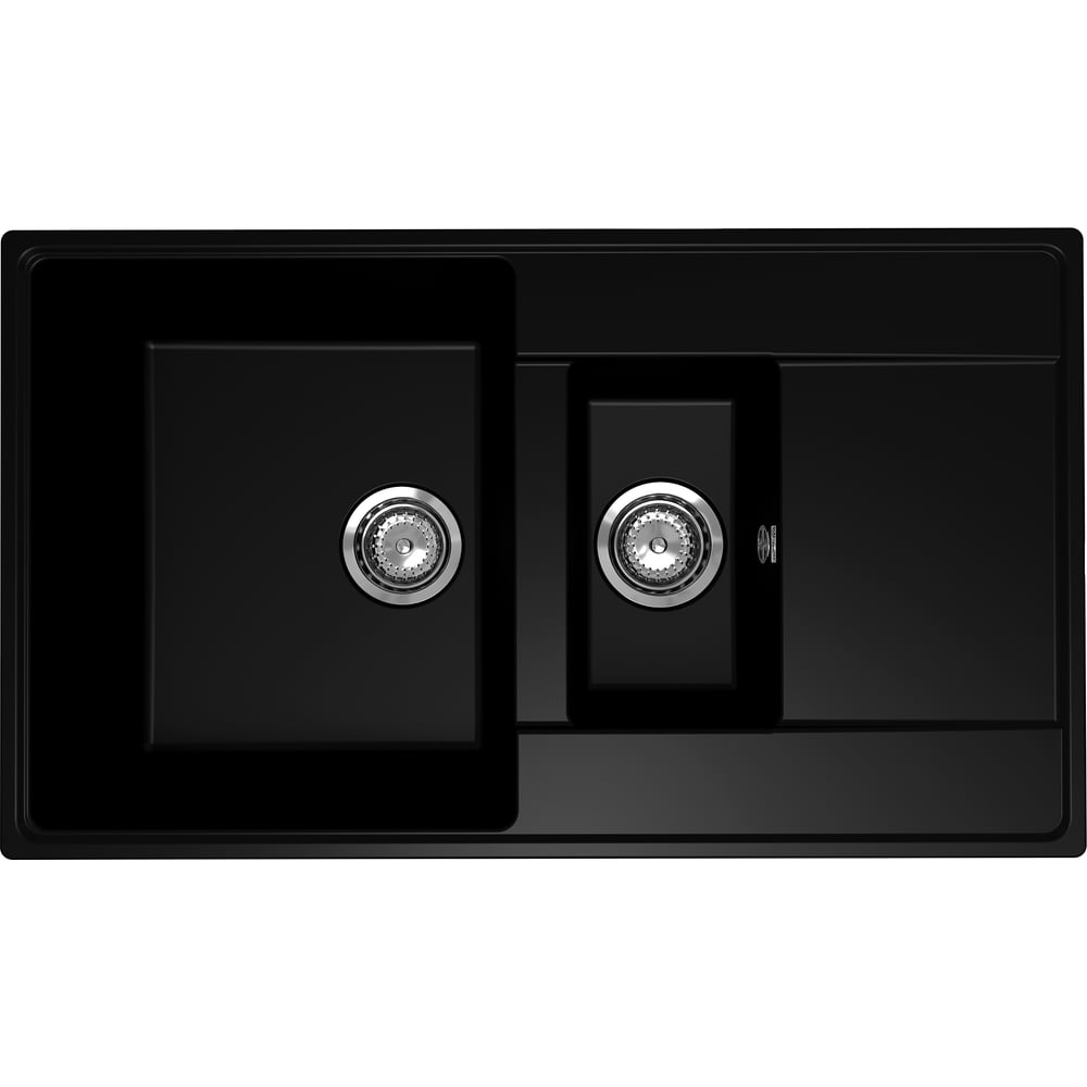 Изображение товара Кухонная мойка ULGRAN Quartz Prima уголь 860 1,5 K-07 врезная с крылом и сифоном