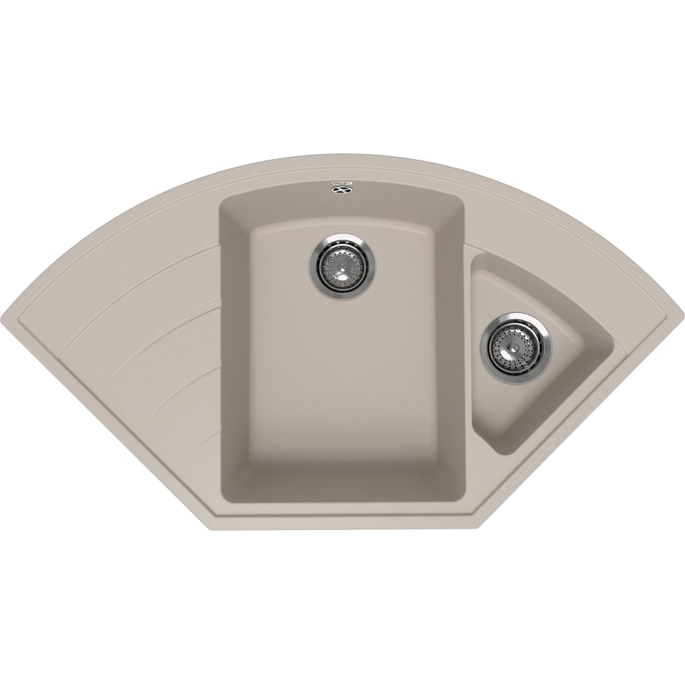 Изображение товара Кухонная мойка ULGRAN Quartz Marta лен 1000-02 угловая врезная 2 чаши