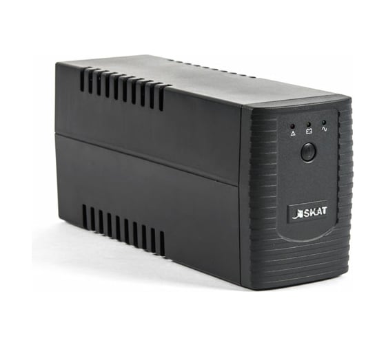 Изображение товара Источник бесперебойного питания SKAT UPS 600/350 ИБП 220В 350Вт 1 АКБ 7Ач внутр. меандр. стабилизация напряжения 449