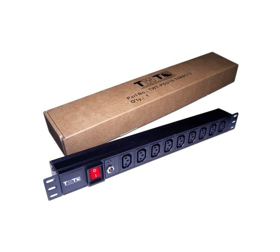 Изображение товара Блок розеток 19 9 шт. C13, 10A 250V, без шнура питания TWT-PDU19-10A9C3