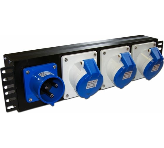 Изображение товара Блок розеток 19 однофазный, 1х3 IEC309, 32A без шнура питания TWT-PDU-32AI9-1P