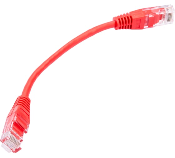 Изображение товара Патч-корд RJ45 - RJ45, 4 пары, UTP, категория 5е, 0.15 м, красный, TWT-45-45-0.15-RD