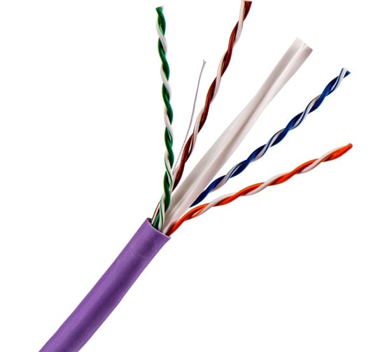 Изображение товара Кабель UTP витая пара , 4 пары, Кат. 6, нг А -LS, IEC 60332-3, фиолетовый, 305м в кат., TWT-6UTP-NGLS