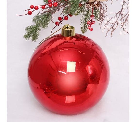 Изображение товара Новогодний шар Серпантин 30 см "Глянец", красный 201-1393