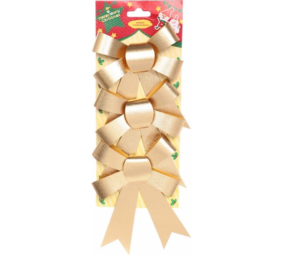 Изображение товара Бант на ёлку Серпантин "Сказочные блики" (набор 3 шт.), Золото 185-0613