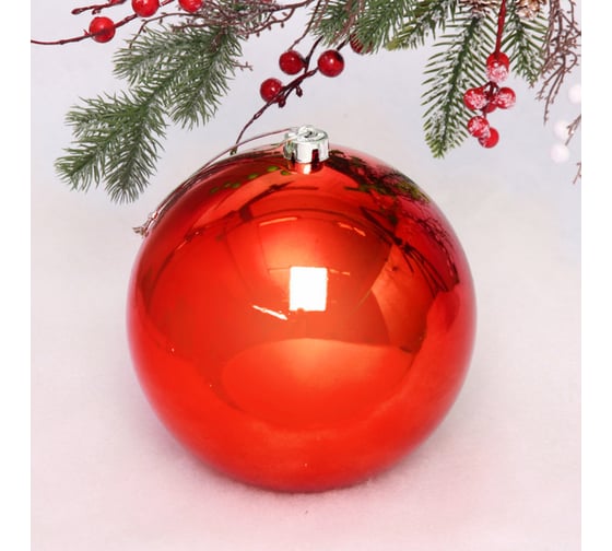 Изображение товара Новогодний шар Серпантин 20 см "Глянец", красный 204-821