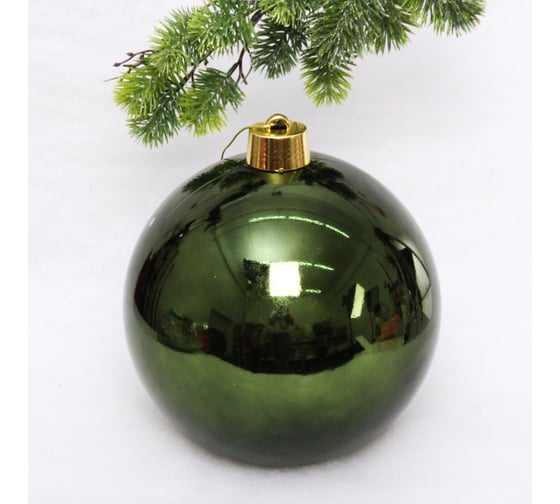 Изображение товара Новогодний шар Серпантин 25 см "Глянец", изумруд 652-283