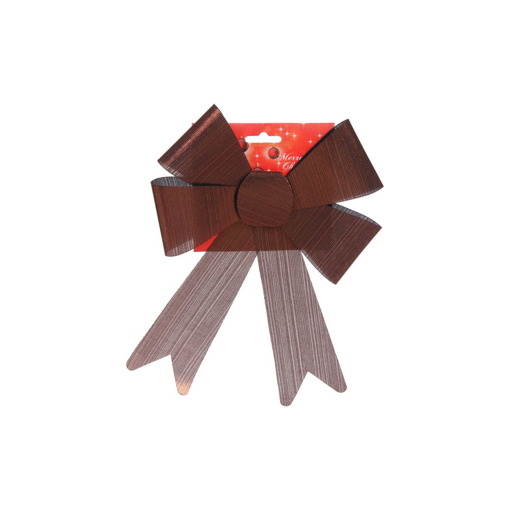 Изображение товара Бант на ёлку Серпантин Элегант 23х29 см Черный шоколад новогодний декор