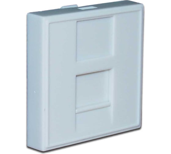 Изображение товара Вставка 45x45 на 1 кейстоун, со шторкой, маркировкой, белая, TWT-SIP-23N-WH