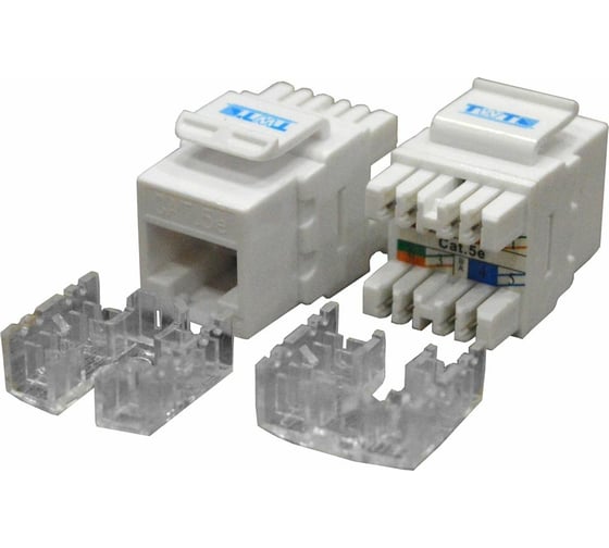 Изображение товара Модуль Keystone RJ45, кат.5e, UTP, 180 градусов, белый, TWT-OK45UTP180/5E-WH