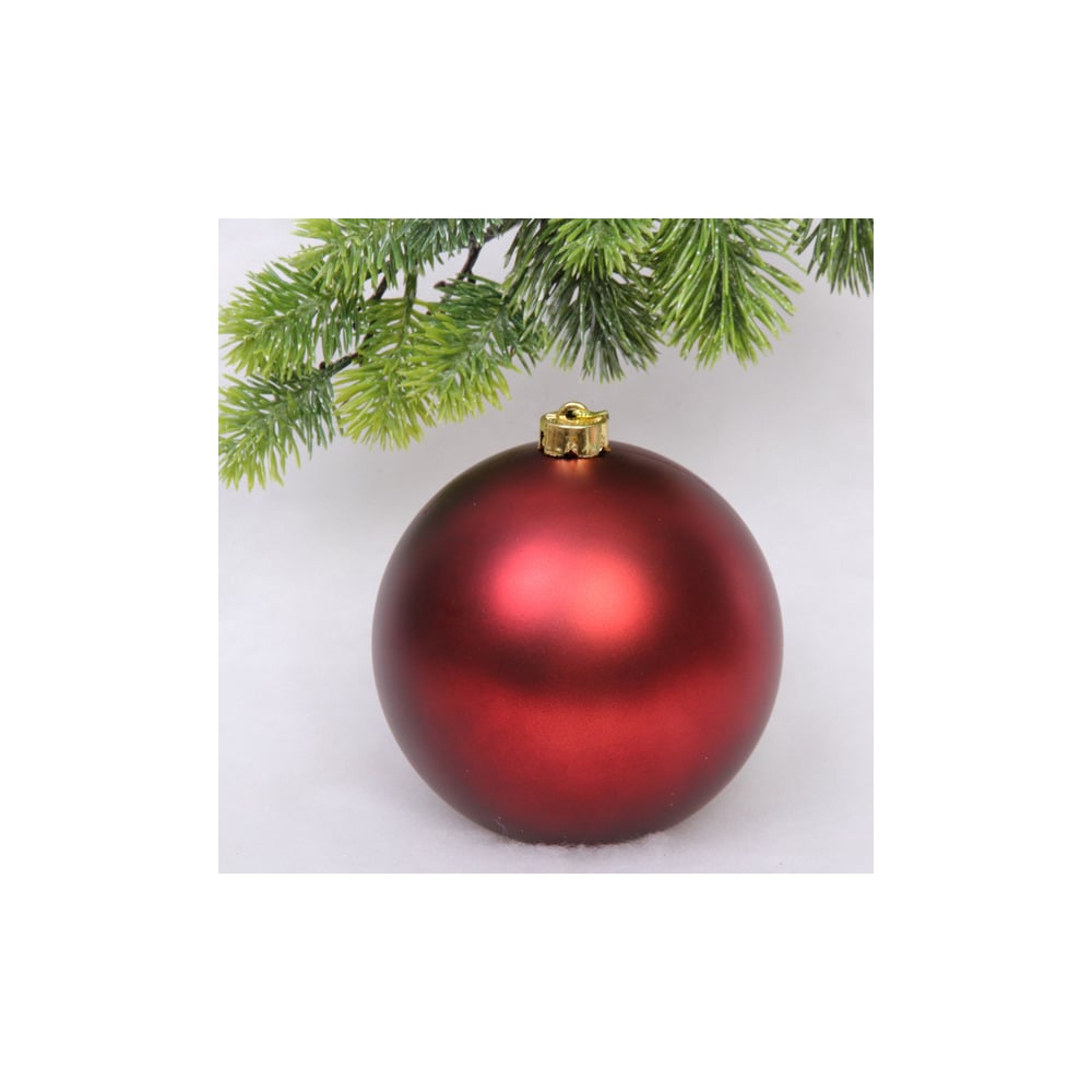 Изображение товара Новогодний шар Серпантин 15 см матовый темный рубин
