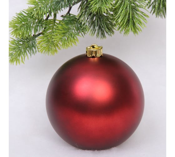 Изображение товара Новогодний шар Серпантин 15 см "Матовый", темный рубин 652-403