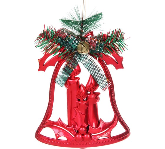 Изображение товара Украшение новогоднее Серпантин "Колокольчик-Зимние свечи" 18х14 см, Красный 201-4073