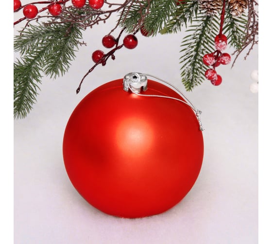 Изображение товара Новогодний шар Серпантин 15 см "Матовый", красный 201-1368