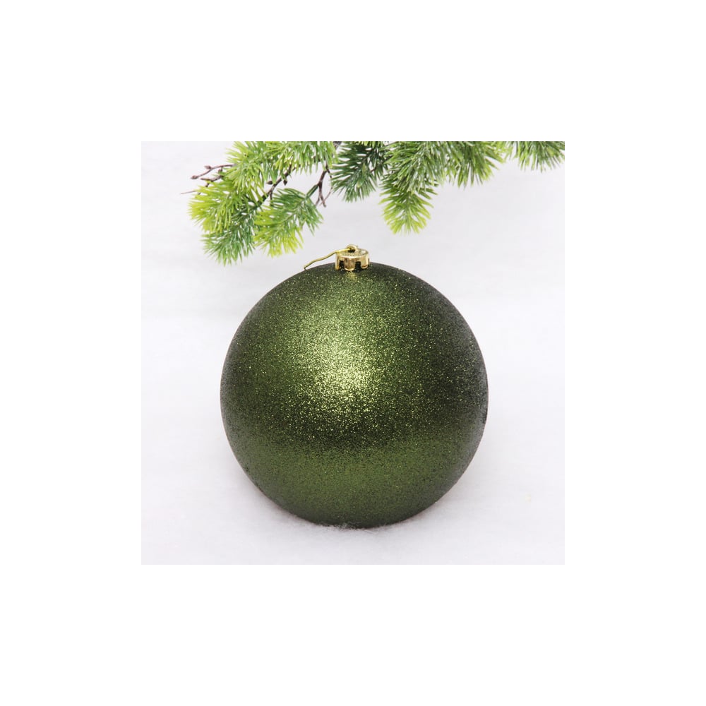 Изображение товара Новогодний шар Серпантин 20 см Глиттер изумруд