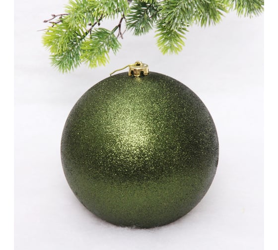 Изображение товара Новогодний шар Серпантин 20 см "Глиттер", изумруд 652-274