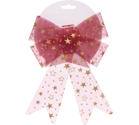 Изображение товара Бант на ёлку Серпантин "Звёздный день" 17х23 см, Красный 185-0677