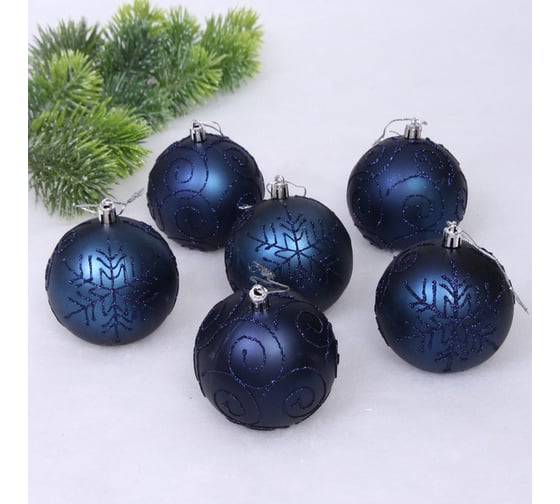 Изображение товара Набор шаров Серпантин 8 см "Magic wish" (набор 6 шт.), Сапфир 201-3182