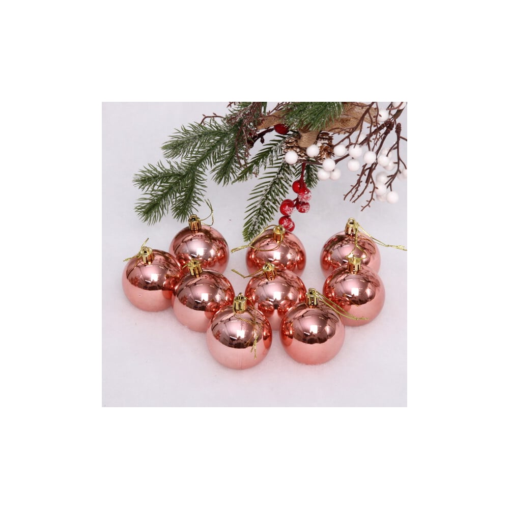Изображение товара Набор новогодних шаров Серпантин 6 см розовое золото 24 шт Глянец