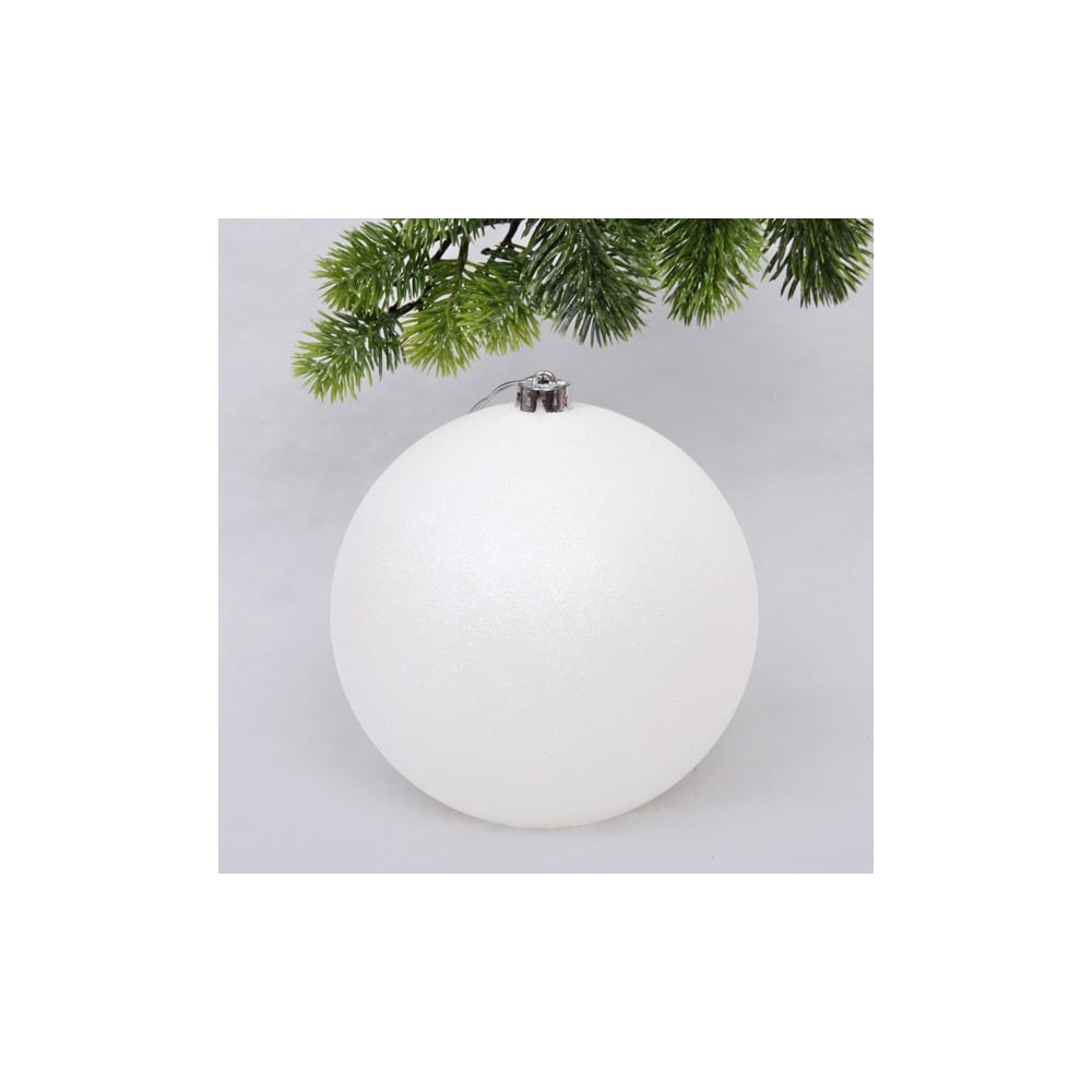 Изображение товара Новогодний шар Серпантин 20 см Глиттер белый праздничное украшение