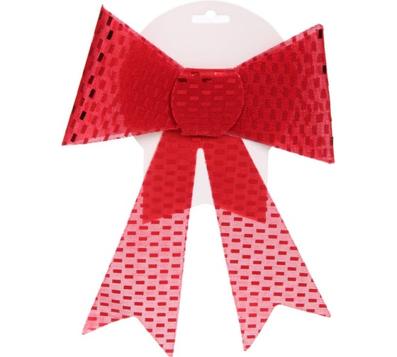 Изображение товара Бант на ёлку Серпантин "Сияние" 20х26 см, Красный 185-0778