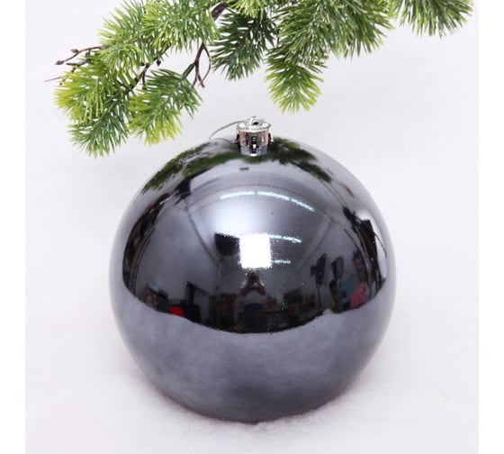 Изображение товара Новогодний шар Серпантин 20 см "Глянец", графит 652-281