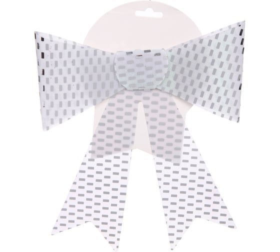 Изображение товара Бант на ёлку Серпантин "Сияние" 20х26 см, Серебро 185-0777