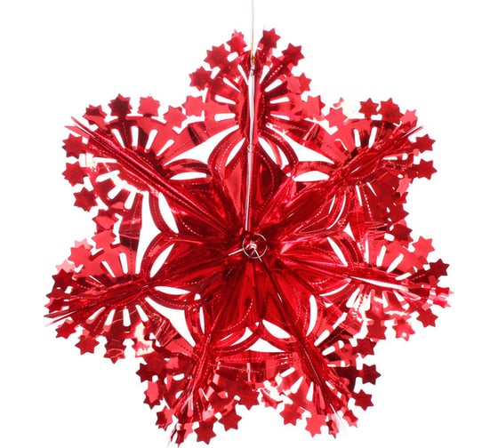 Изображение товара Украшение фольгированное Серпантин "Сказочная снежинка" d-30 см, Красный 202-437