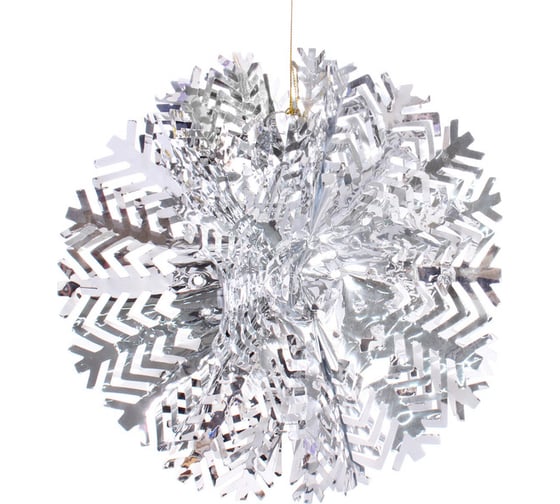 Изображение товара Украшение фольгированное Серпантин "Снежный шар" d-30 см, Серебро 202-426