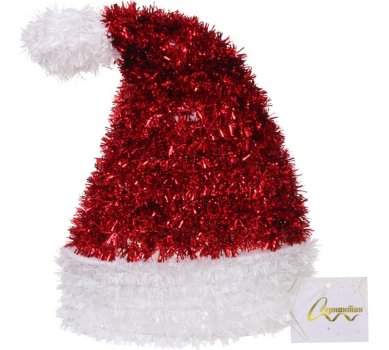 Изображение товара Украшение фольгированное Серпантин "Зимняя шапочка" 22х15х7 см, красный 202-367