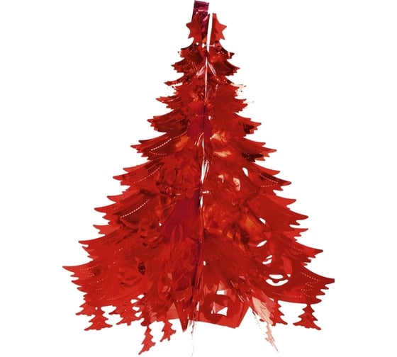 Изображение товара Украшение фольгированное Серпантин "Волшебная ёлочка" d-40 см, Красный 202-443