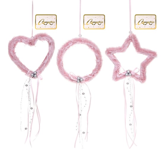 Изображение товара Украшение подвесное Серпантин "Сказочные фигуры" 12 см (микс), Розовый 196-0321