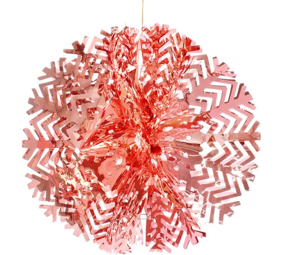 Изображение товара Украшение фольгированное Серпантин "Снежный шар" d-30 см, Розовое золото 202-423