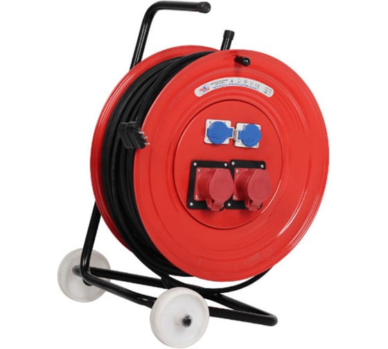 Изображение товара Кабельный удлинитель на катушке MTG металлический 100м на колесах MT213 7320