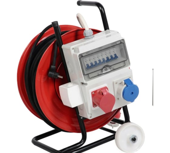 Изображение товара Кабельный удлинитель на катушке MTG 50м на колесах и с распределительной коробкой MT219 7326