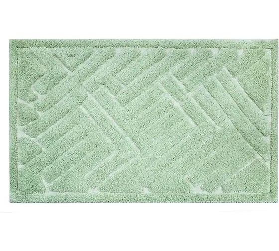 Изображение товара Коврик для ванной Bath Plus Block хлопок, 50х80 см, зеленый 5599-4