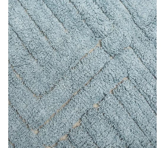 Изображение товара Коврик для ванной Bath Plus Block хлопок, 50х80 см, голубой 5599-5