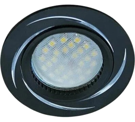 Изображение товара Светильник встраиваемый литой Ecola MR16 DL3181 GU5.3 (скрытый крепеж лампы) Черный/Алюм Вихрь 23x78 (кd74) FB1607EFF