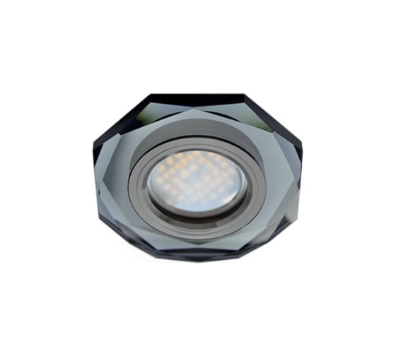 Изображение товара MR16 DL1652 GU5.3 Glass Стекло 8-угольник с прямыми гранями Черный / Черный хром 25x90 (кd74) Ecola FB1652EFF